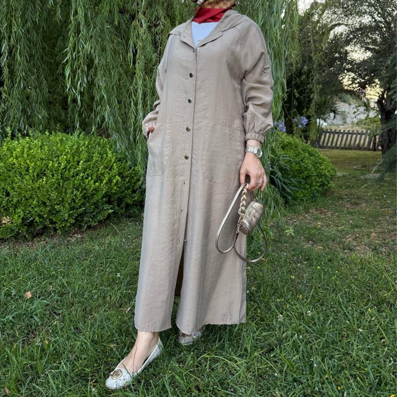 Lyocell tam boy kap (vizon) - Görsel 3