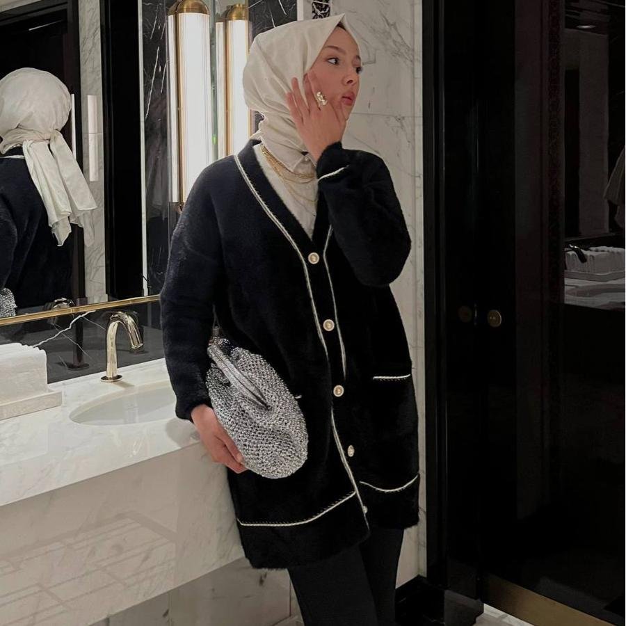 Angora hırka (siyah) - Görsel 2