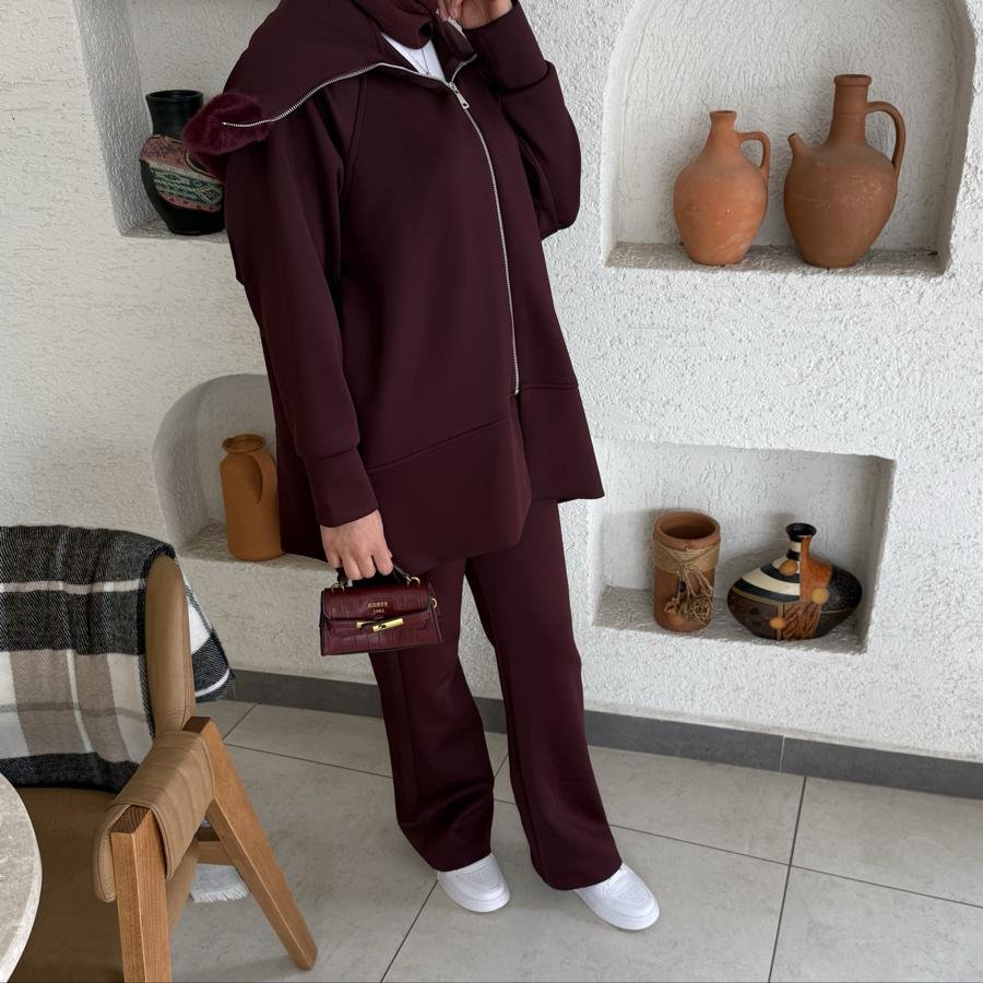 Scuba takım/bordo - Görsel 2