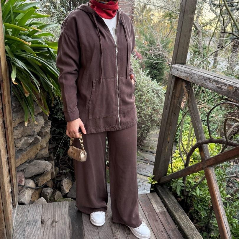 Tensel kot takım/kahverengi