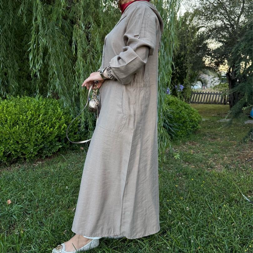 Lyocell tam boy kap (vizon) - Görsel 2