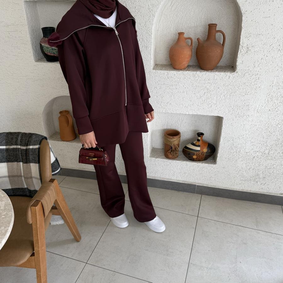 Scuba takım/bordo - Görsel 3