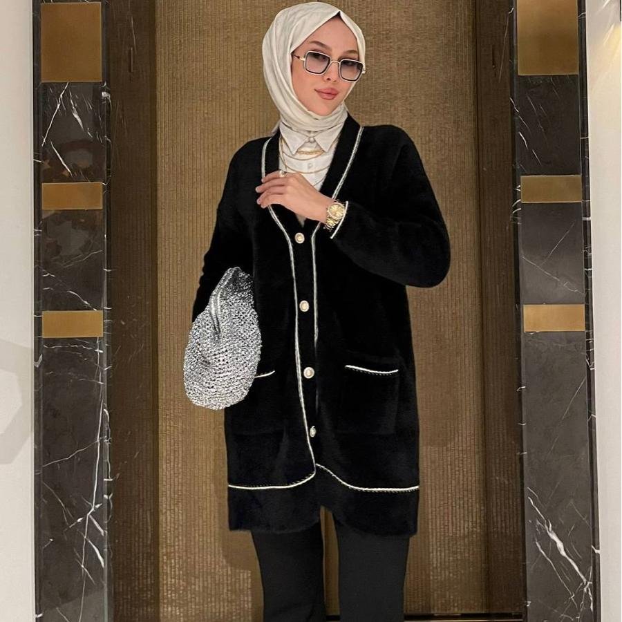 Angora hırka (siyah) - Görsel 3