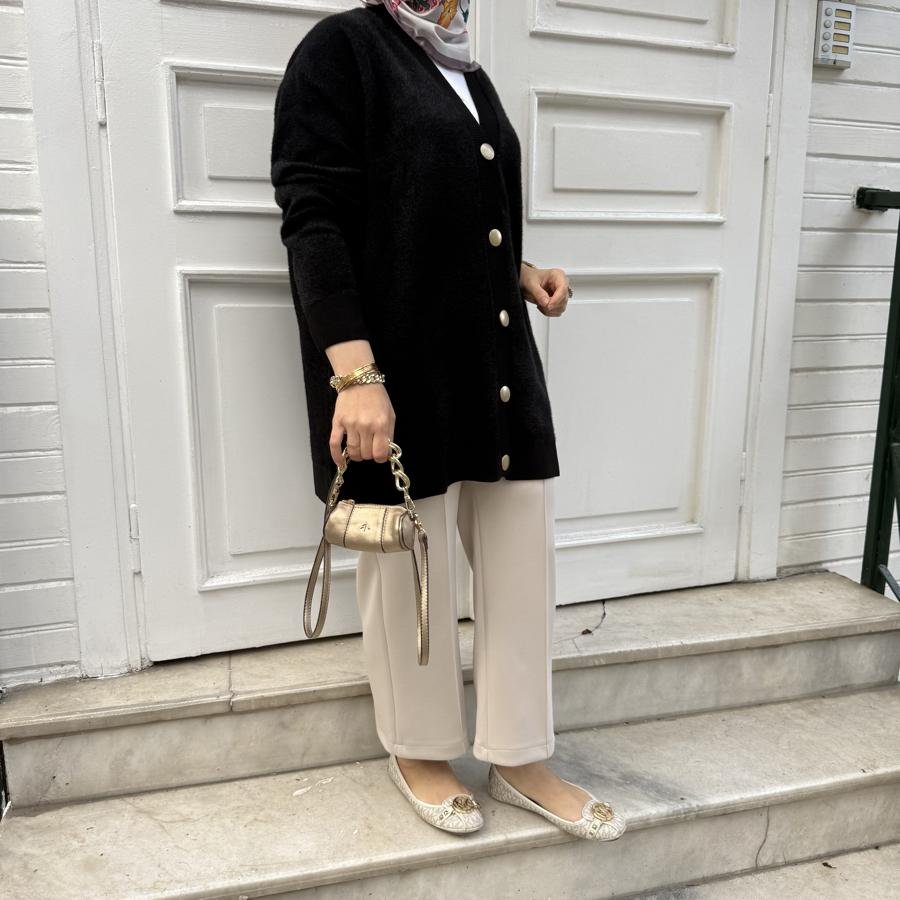 Spor Angora hırka /siyah - Görsel 2