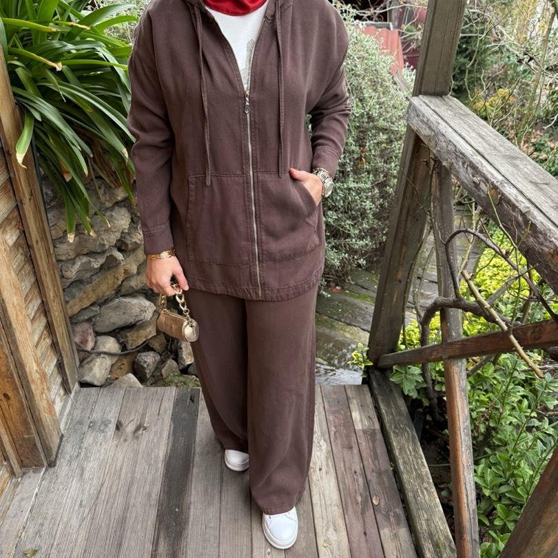 Tensel kot takım/kahverengi - Görsel 2