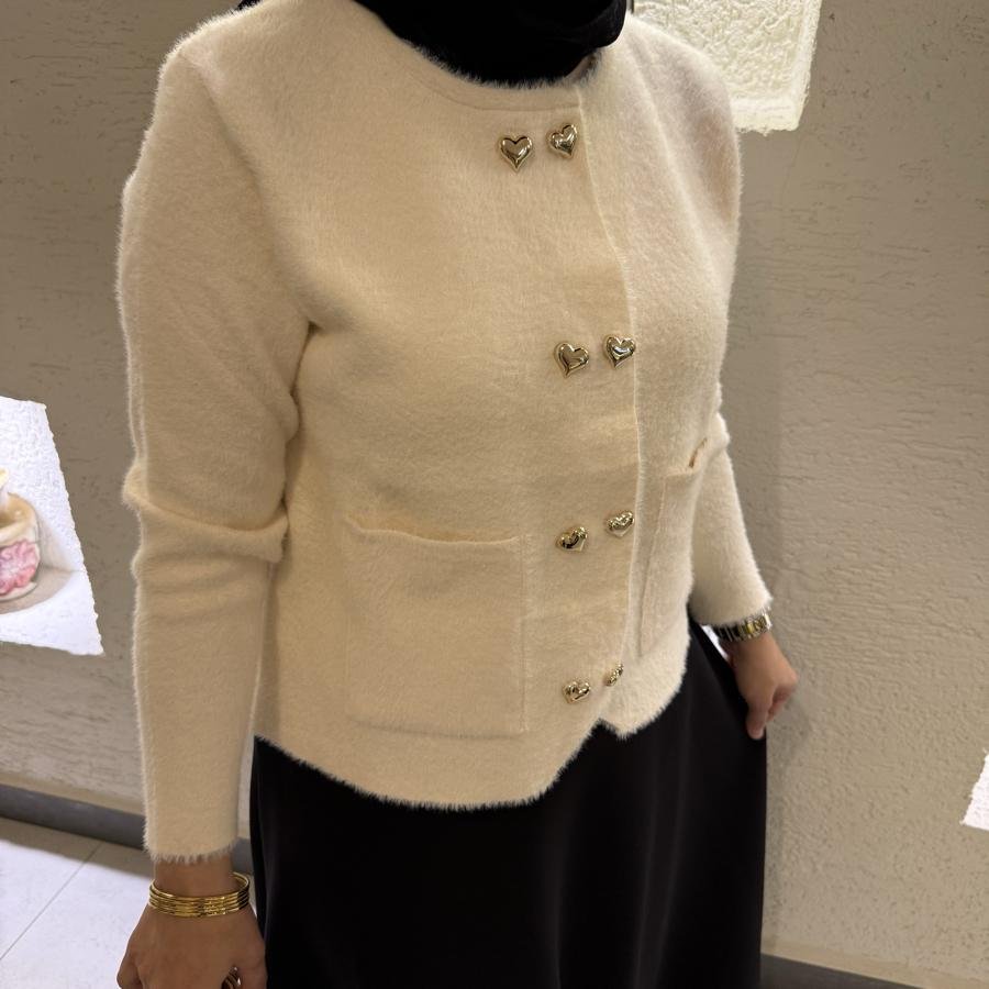 Prenses hırka /ekru - Görsel 2