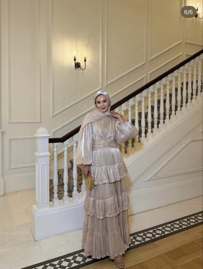 Firuze elbise/bej - Görsel 2