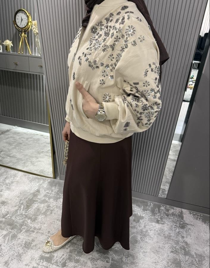 Taşlı bomber ceket/taş - Görsel 2