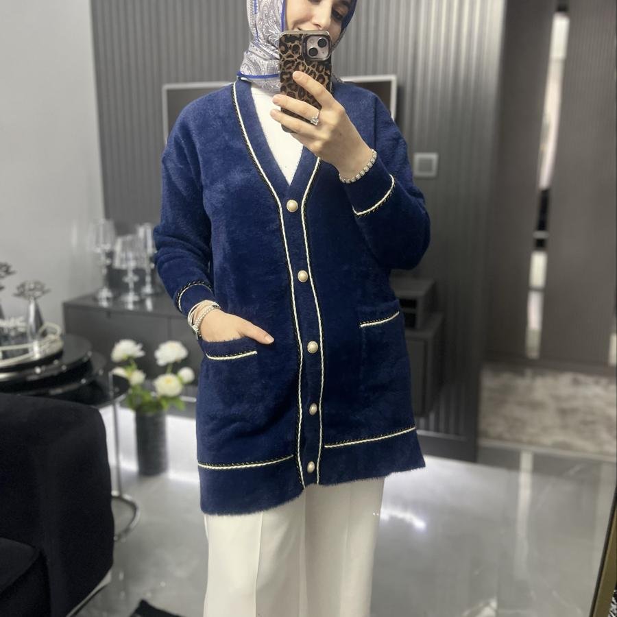 Angora hırka (lacivert) - Görsel 3