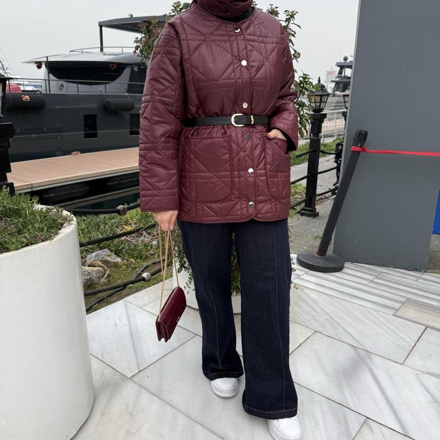 Kapitone mont /bordo - Görsel 3