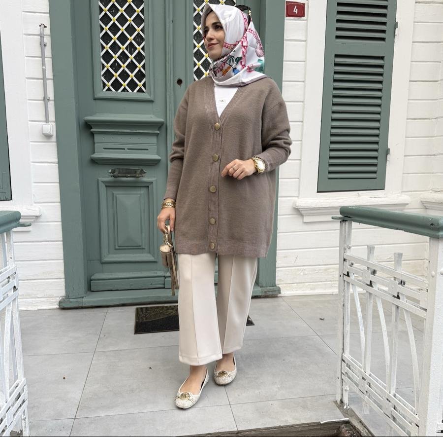 Spor Angora hırka /vizon - Görsel 2