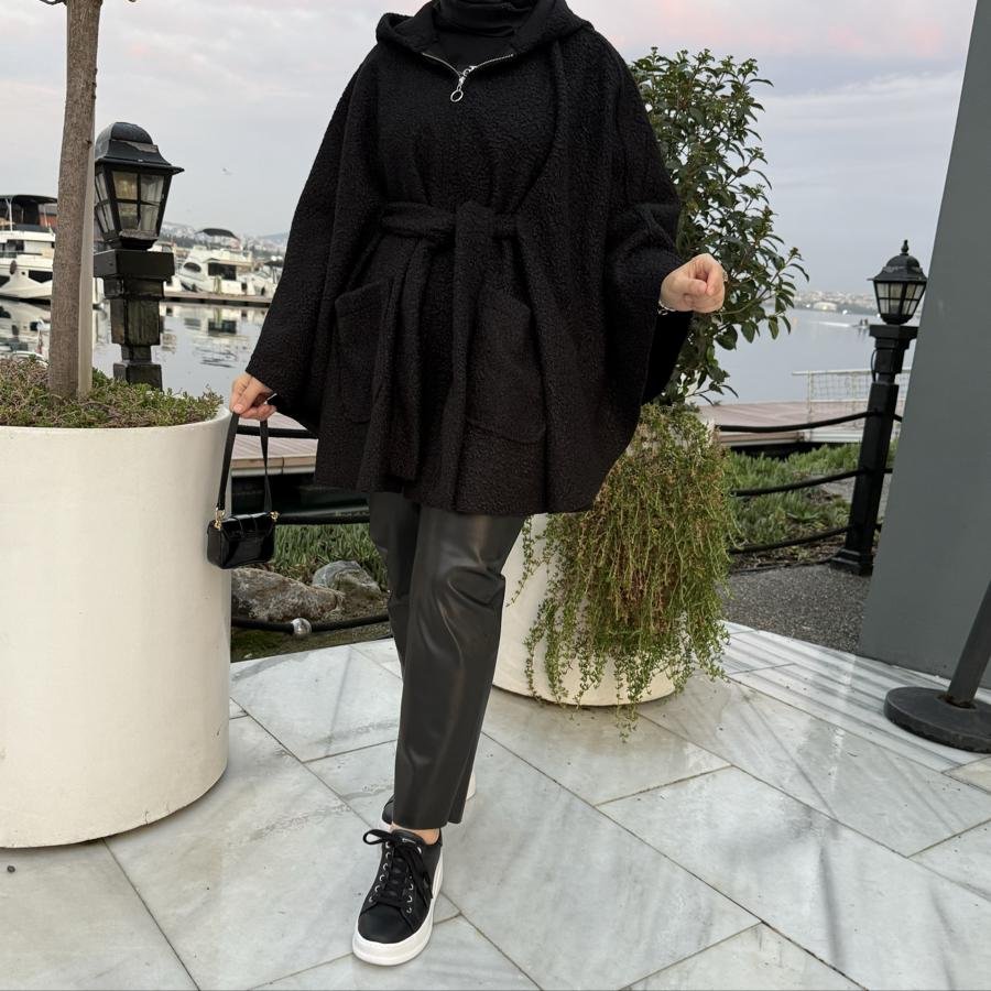 Keçe panço /siyah - Görsel 3