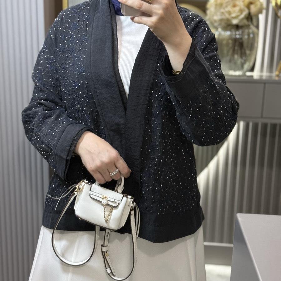 İpek tensel kimono/siyaha~lacivert - Görsel 3