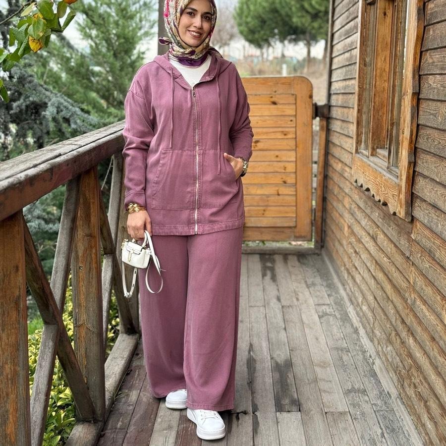 Tensel kot takım/mürdüm - Görsel 3